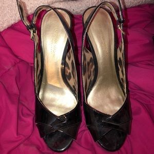Black & Cheetah Print Strappy Heels